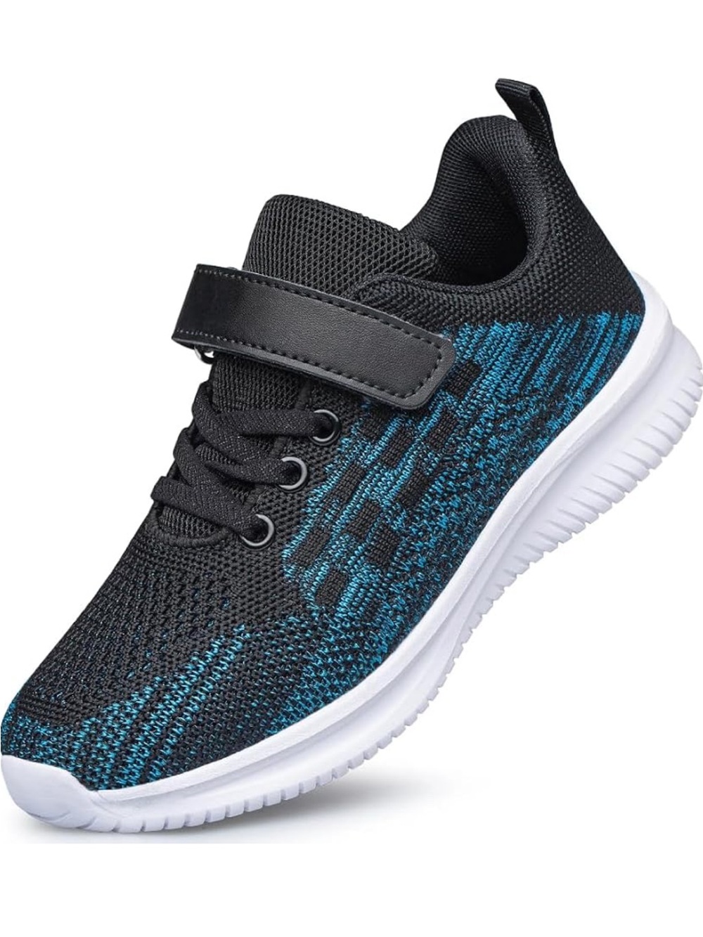 ✨Never Worn✨ Kids Black & Teal Blue Lightweight Athletic Sneakers